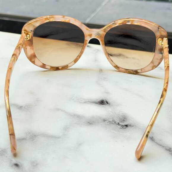 Dolce & Gabbana Sunglasses Pearl Havana Cream Acetate Brown Lenses Full Set NWOT - Picture 6 of 9